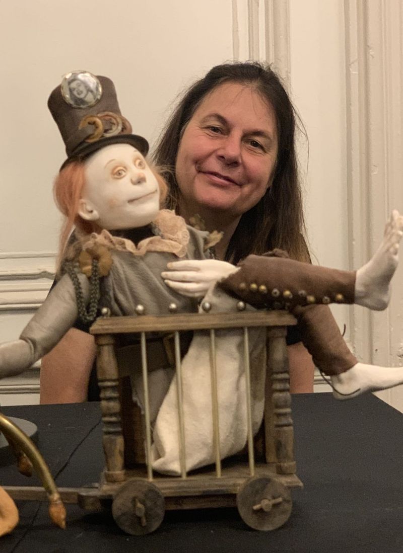 Marlaine Verhelst with one of her dolls